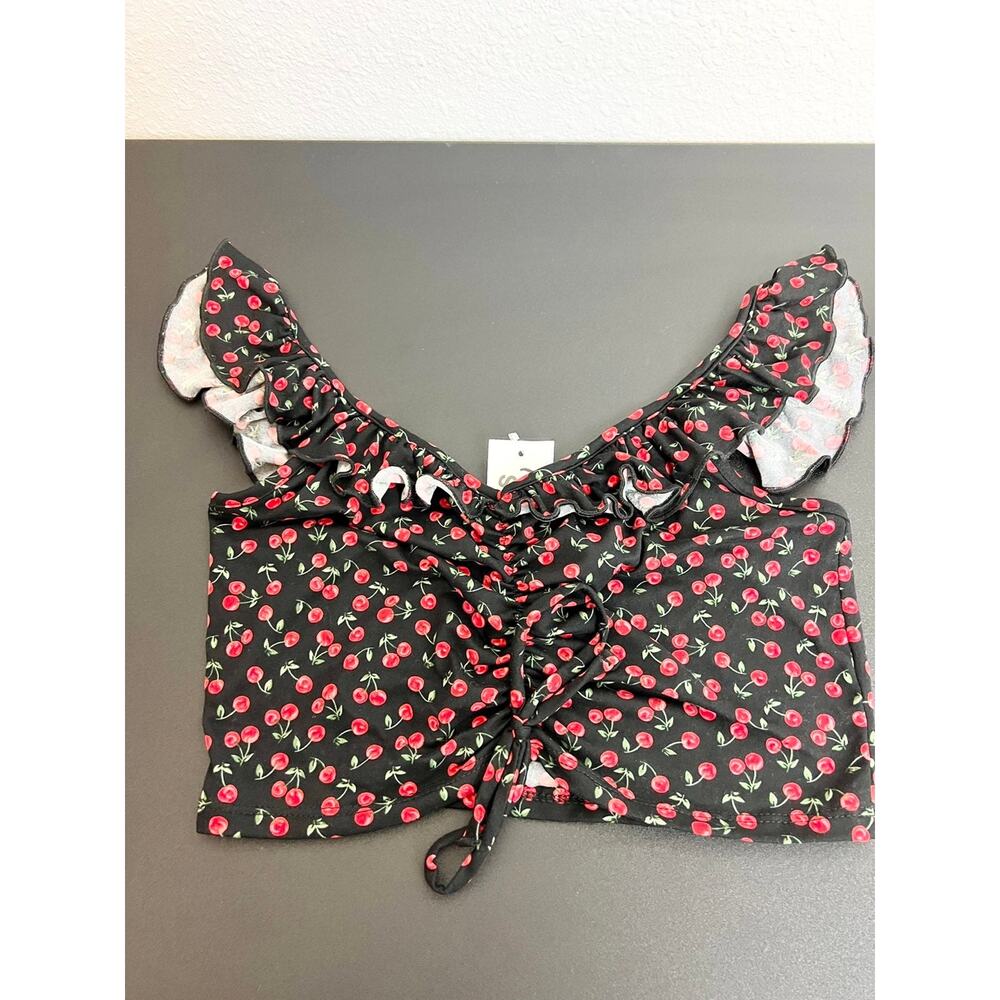 Cherry crop top shirt size small